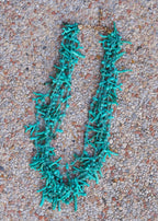 Collier sautoir multirang bleu turquoise