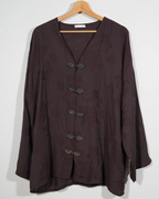 Blouse marron fermetures brandebourgs col V