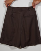 Short bermuda à pince élégant marron