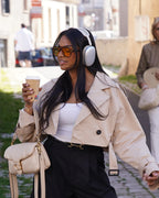 Trench court beige - Femme
